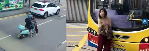 香港女子 疑似精神有问题 裸体冲入行车道