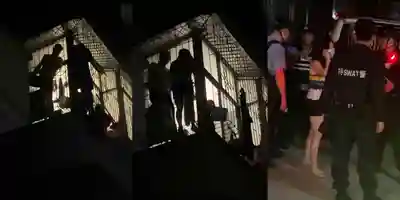 男子偷搞人家老婆 被抓现行想从护栏翻走 警察来了奸夫淫妇全带走