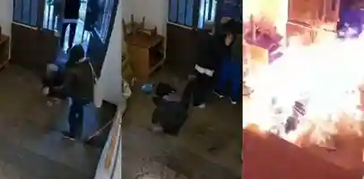 令人不安的监控录像 侄子因遗产问题放火焚烧他的亲姨妈 犯罪现场被监控摄像头拍了下来