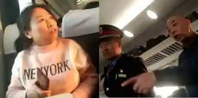 山东女子火车上霸占座位 乘警过来调节时 争执的对白好像在说相声 让人引俊不止 超级搞笑