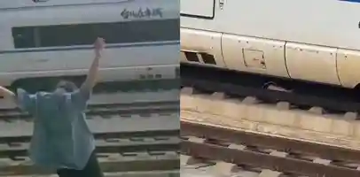 山东枣庄 一年轻人因感情问题跳下站台 被火车轧到 拖行数十米生还希望渺茫