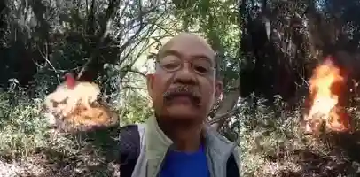 自焚 菲律宾一男子记录下自己在树林中自焚影像 以此反抗不公待遇 点燃瞬间就没了声息