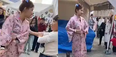 贵州女子穿和服逛街 遭路人围攻 指责你当日本人可以不要侮辱我们 被迫当众脱掉和服